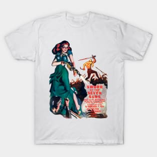 Power Girl Retro Vintage Warrior Sword of the Seven Suns Comic Cover Pulp Fiction Old T-Shirt